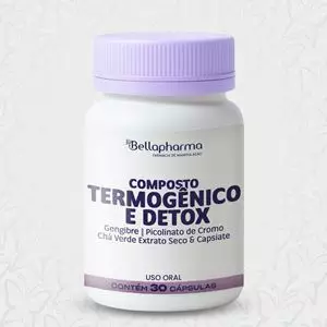 Composto Termogênico e Detox 30 Cápsulas Composto Termogênico e Detox 30 Cápsulas